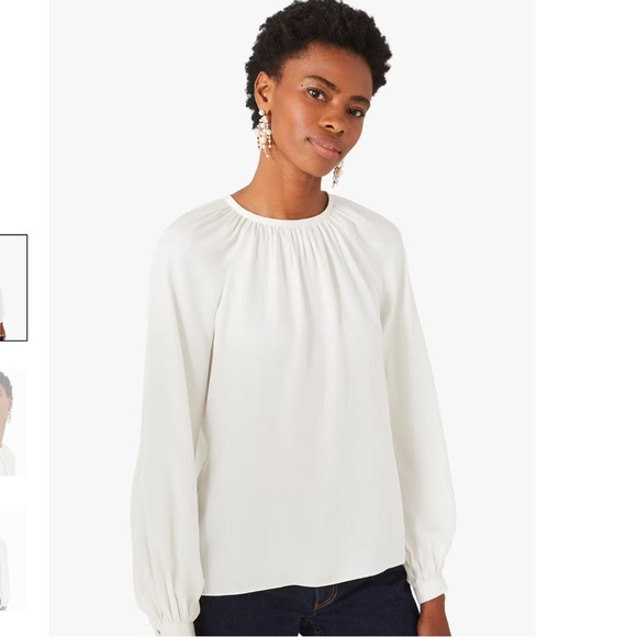 Kate Spade Silk Twill Long Sleeve Blouse Top Size XL‎ - Picture 1 of 9